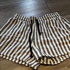 Striped Black and White Women's Shorts